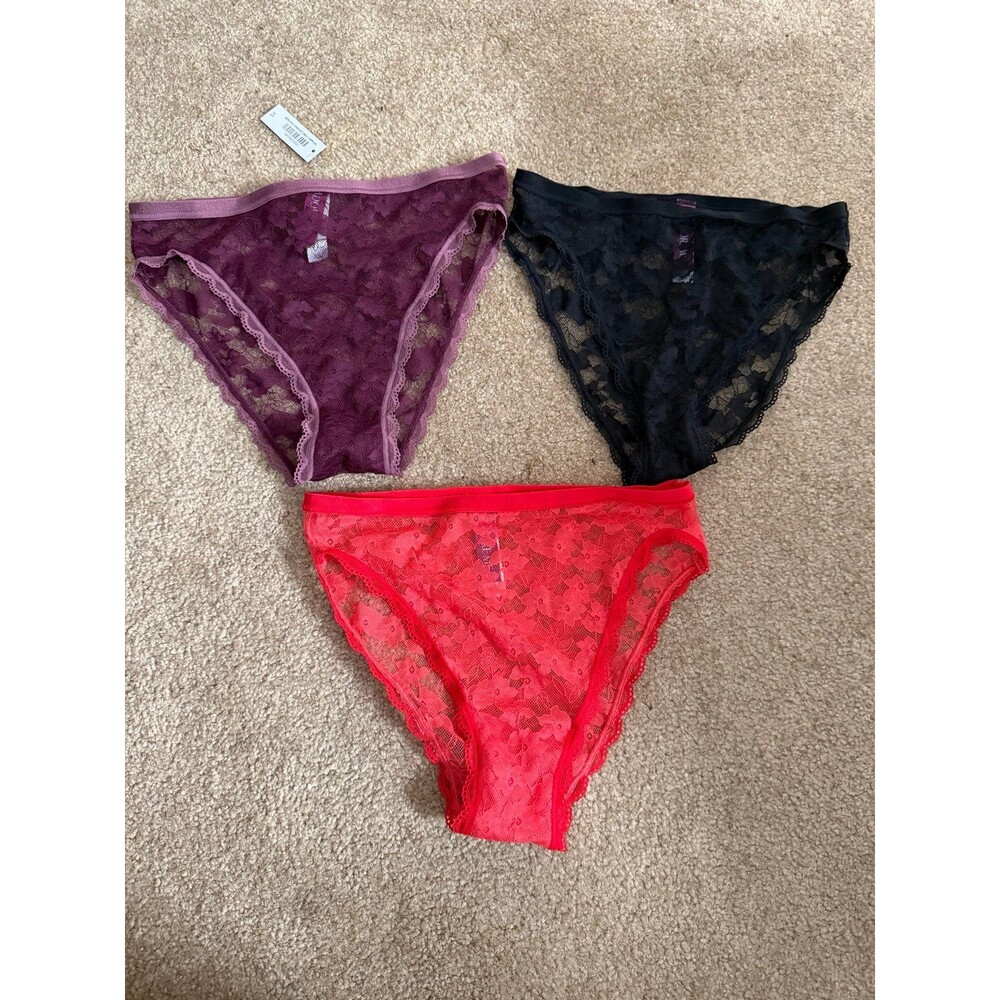 Adore Me Set of 3 Panties XS - Black, Purple & Red Never Worn NWT